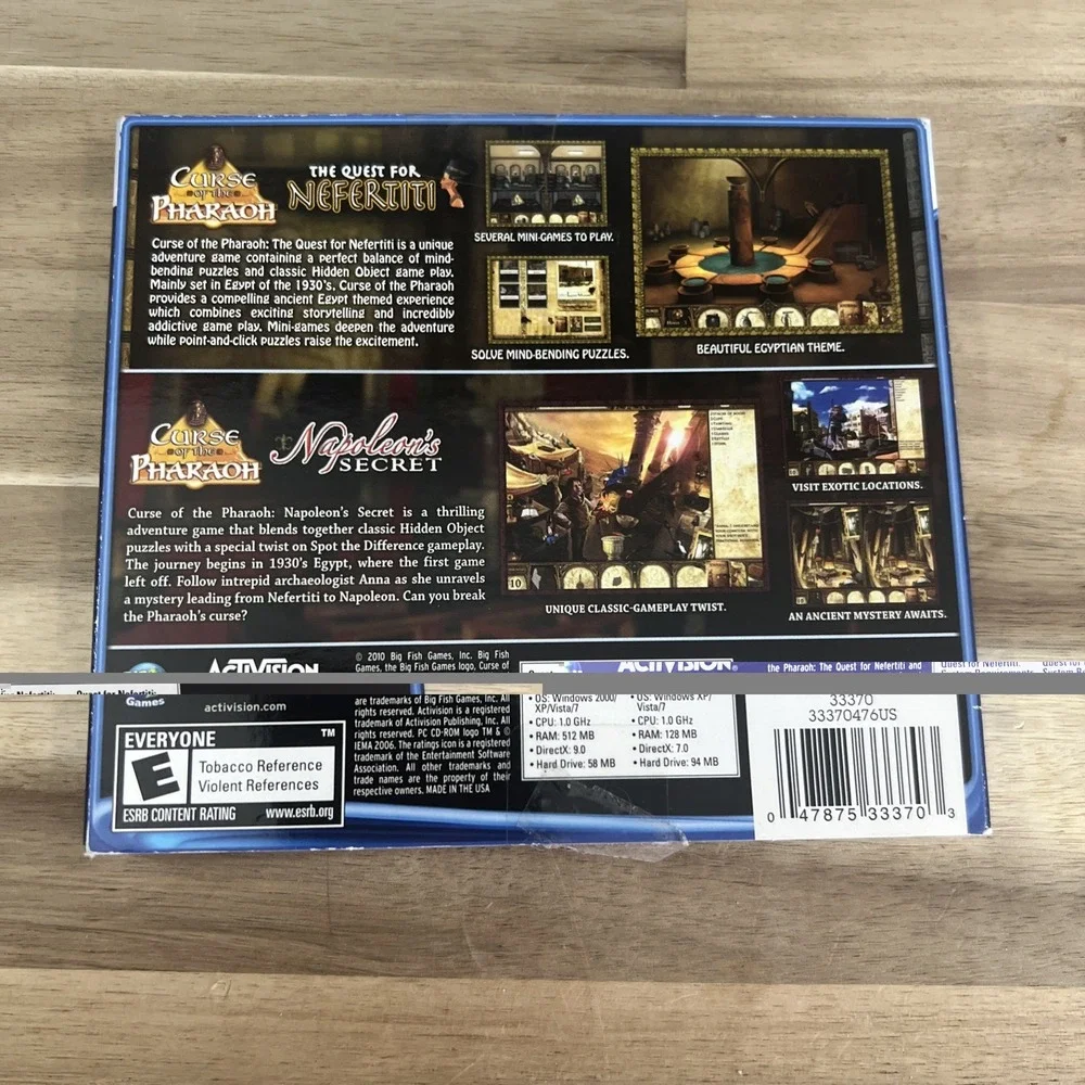Big Fish Games Curse of the Pharaoh 2-Game Pack PC Blue Hidden Object